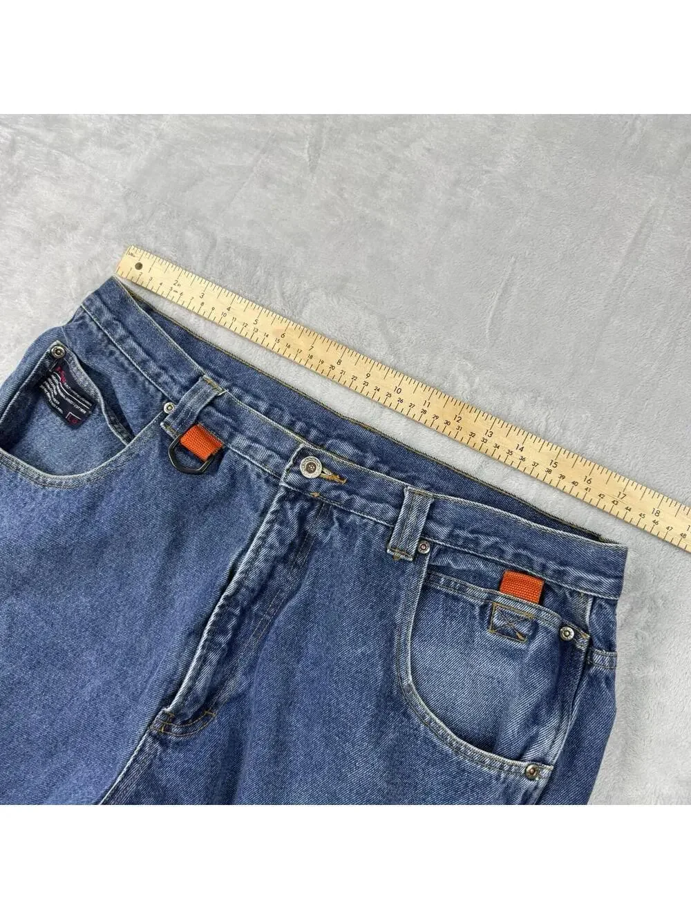 Vintage LOBU Jeans Men 36x28 Blue Carpanter Baggy Workwear Distressed Grunge Y2K